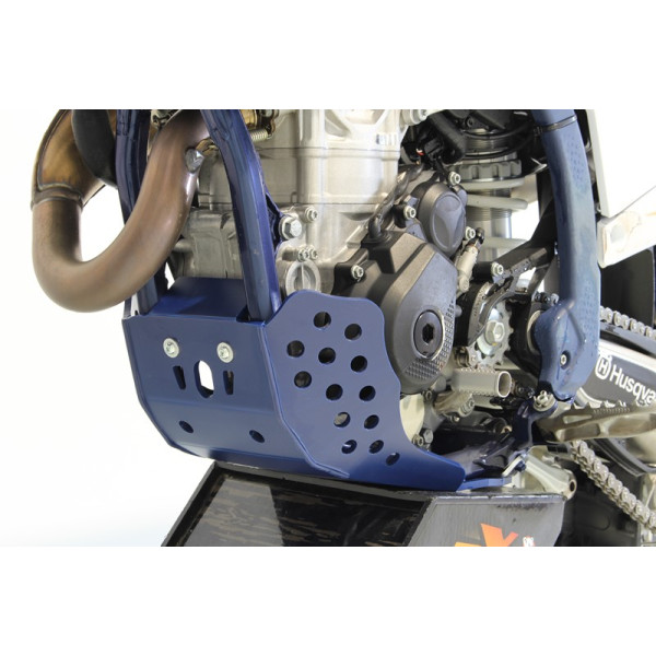 Côté gauche du sabot bleu en plastique PEHD 6mm pour Husqvarna FC250 - FE300