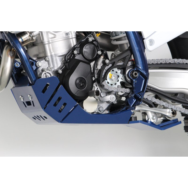 Côté gauche du sabot bleu en plastique PEHD avec protection de biellette pour Husqvarna FC250 - FC350