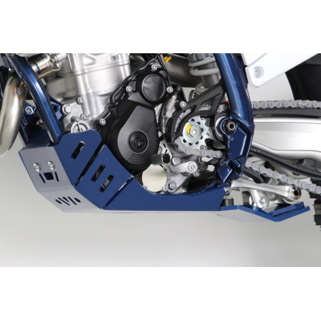 Côté gauche du sabot bleu en plastique PEHD avec protection de biellette pour Husqvarna FC250 - FC350