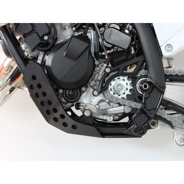 Right side of the black HDPE plastic skid plate for KTM and Husqvarna