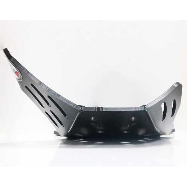 Vue frontale du sabot en plastique PEHD 6mm pour Kawasaki KX85