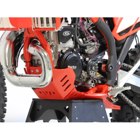 Côté gauche du sabot rouge en plastique PEHD avec protection de biellette pour Beta 250 et 300Xtrainer