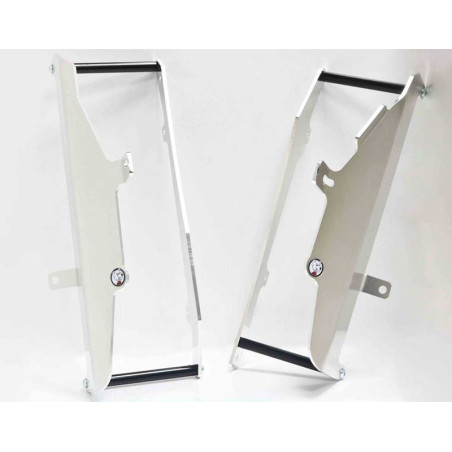 Radiator braces in aluminum with black spacers for Kawasaki KX250F