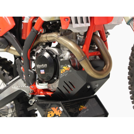 Right side of the black HDPE plastic skid plate with linkage guard for Beta 350RR - 500RR
