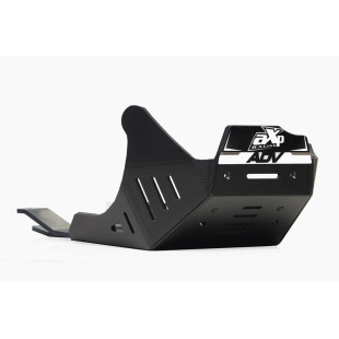 Black HDPE plastic skid plate with linkage guard for GasGas 700 - Husqvarna 701 - KTM 690