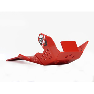 Red HDPE plastic skid plate with linkage guard for CRF250R - 250RX - 300RX