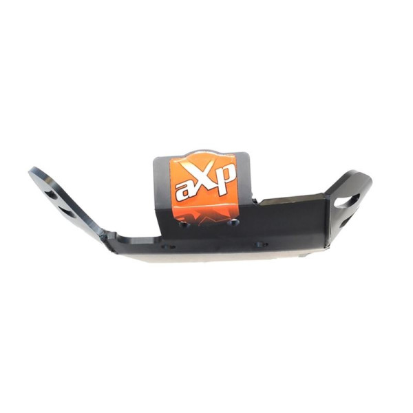 Front view of the 6mm black HDPE plastic skid plate for KTM 250SX
