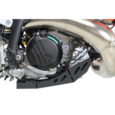 Right side of the black HDPE plastic skid plate for KTM 250EXC and 300EXC
