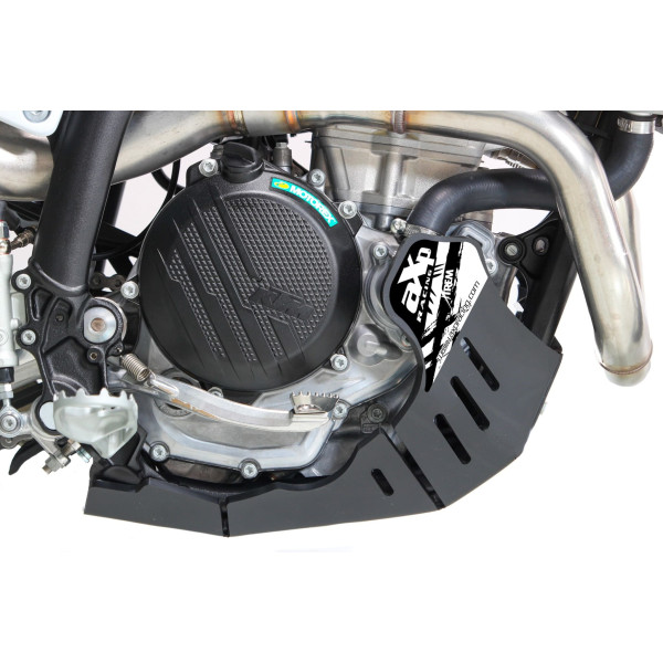 Right side of the black HDPE plastic skid plate for KTM 250EXCF and 350EXCF