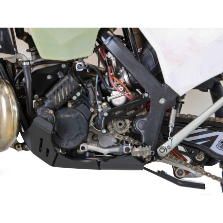 Left side of the HDPE plastic skid plate for Rieju MR250 and MR300 pro
