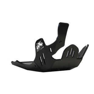 Black HDPE plastic skid plate with linkage guard for Yamaha YZ450F and YZ450FX