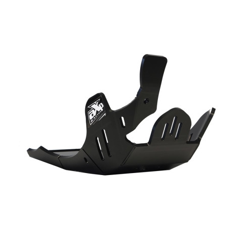 Black HDPE plastic skid plate with linkage guard for Yamaha YZ450F and YZ450FX