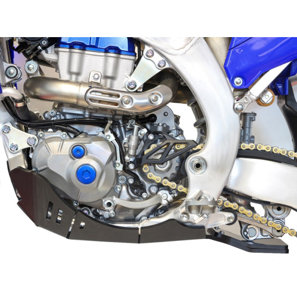 Left side of the HDPE plastic skid plate for Yamaha YZ450F and YZ450FX