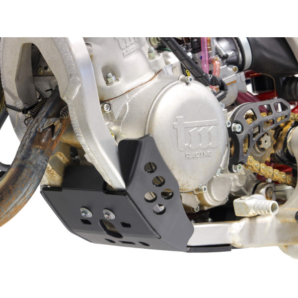 Côté gauche du sabot noir en plastique PEHD 6mm pour TM Racing MX85