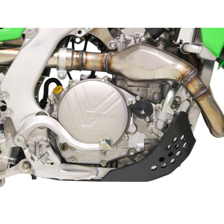 Right side of the 6mm black HDPE plastic skid plate for Kawasaki KX450