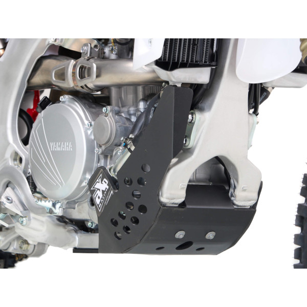 Right side of the black 6mm HDPE plastic skid plate for the Yamaha YZ250F