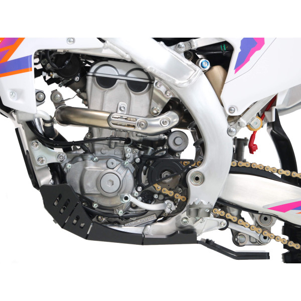 Côté gauche du sabot noir en plastique PEHD 8mm avec protection de biellette pour Yamaha YZ250F