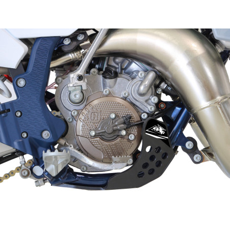 Right side of the 6mm black HDPE plastic skid plate for KTM 65SX / Husqvarna TC65 / GasGas MC65