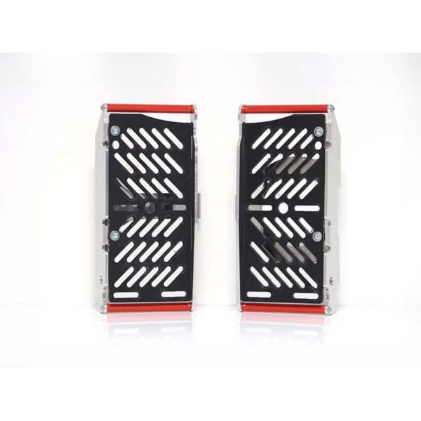 Protections de radiateurs en aluminium avec entretoises rouges pour Beta 350RR / 390RR / 430RR / 480RR Racing