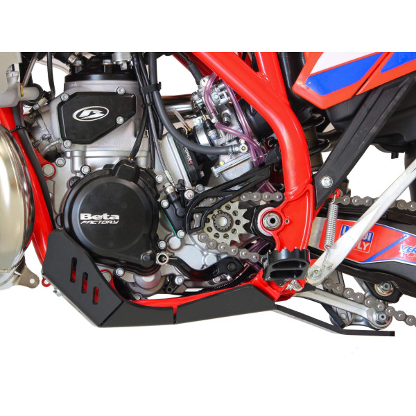 Côté gauche du sabot noir en plastique PEHD avec protection de biellette pour Beta 250RR Racing et 300RR Racing