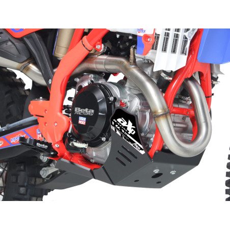 Black HDPE plastic skid plate with linkage guard for Beta 4T