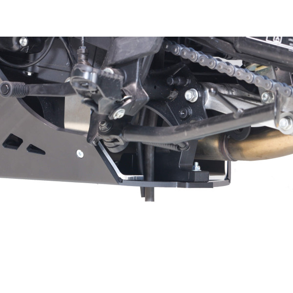 Vue arrière du sabot Adventure noir en plastique PEHD 8mm pour Honda XL750 Transalp