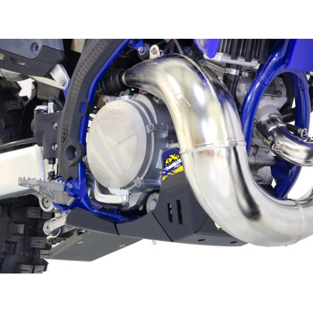 Black HDPE plastic skid plate with linkage guard for Sherco SE250 - SE300 Factory