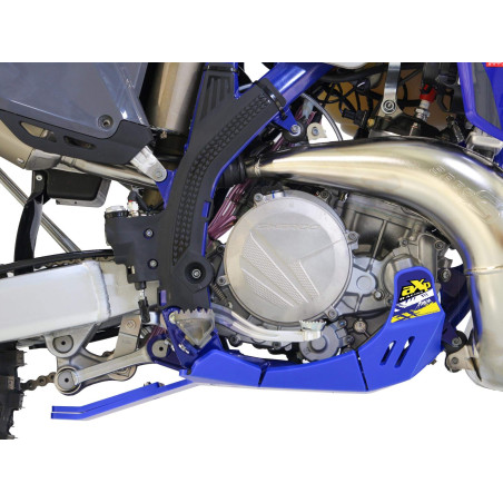 Côté droit du sabot bleu en plastique PEHD avec protection de biellette pour Sherco SE250 - SE300 Factory
