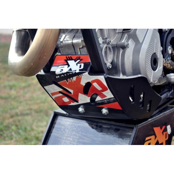 Left side of the black HDPE plastic skid plate for KTM 250 - 350SXF - 350XCF