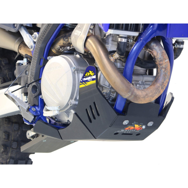 Black HDPE plastic skid plate with linkage guard for Sherco SEF450 / SEF500 Factory