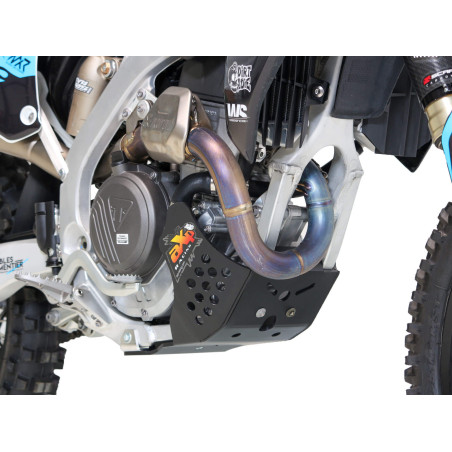 Right side of the 6mm black HDPE plastic skid plate for Triumph TF250X