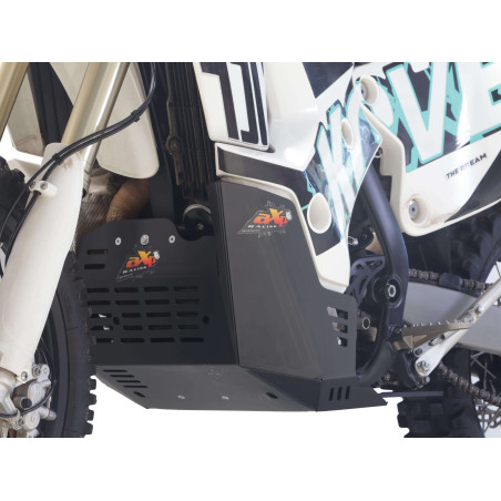 Left side of the black HDPE skid plate 8mm thick for Kove 450 Rally
