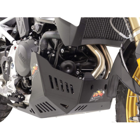 Black HDPE 8mm thick plastic skid plate for BMW F900GS without crash bars