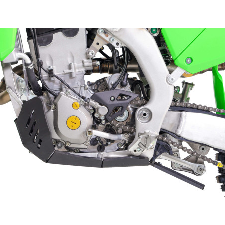 Côté droit du sabot noir en plastique PEHD avec protection de biellette pour Kawasaki KX250 / KX250X