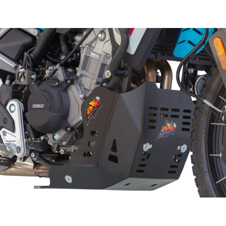 Black skid plate made from 8mm thick HDPE plastic for CFMoto MT450 / IBEX 450