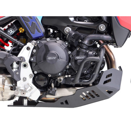 Côté droit du sabot noir en plastique PEHD de 8mm d'épaisseur pour BMW F900GS avec crash bars Outback Motortek