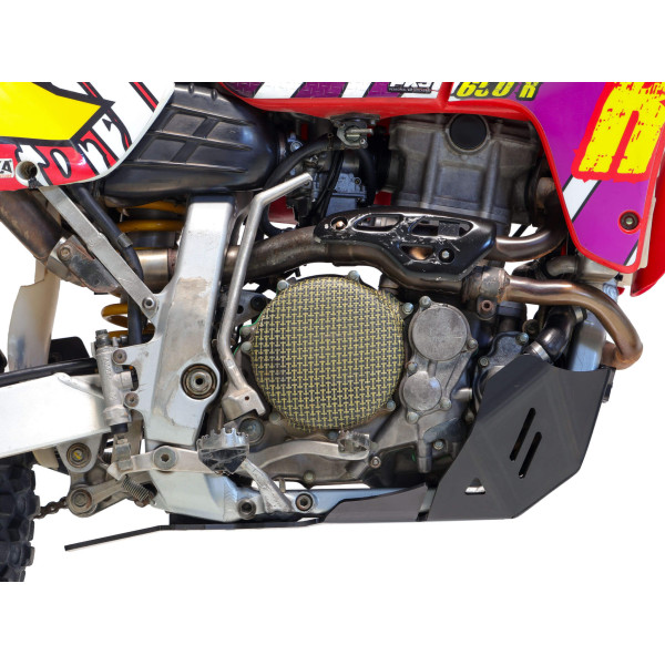Côté droit du sabot noir en plastique PEHD 6mm avec protection de biellette pour Honda XR650R