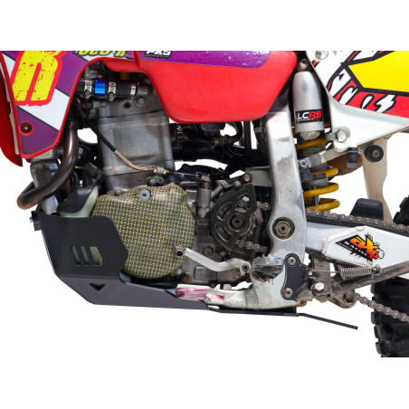 Côté gauche du sabot noir en plastique PEHD 6mm avec protection de biellette pour Honda XR650R