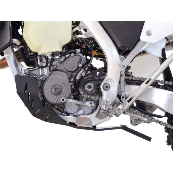 Côté gauche du sabot noir en plastique PEHD avec protection de biellette pour Triumph TF250-X et TF250-E