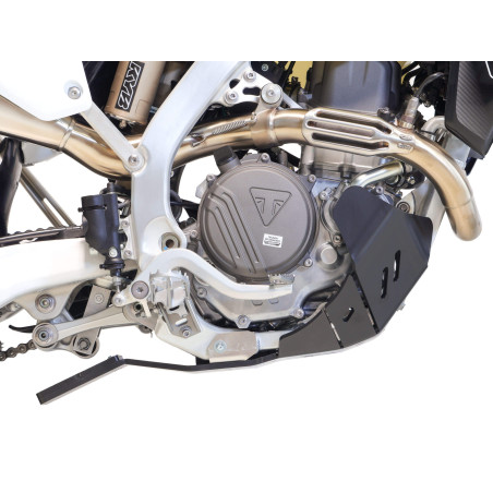 Côté droit du sabot noir en plastique PEHD avec protection de biellette pour Triumph TF450-RC et TF450-E