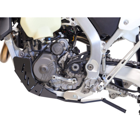 Côté gauche du sabot noir en plastique PEHD avec protection de biellette pour Triumph TF450-RC et TF450-E