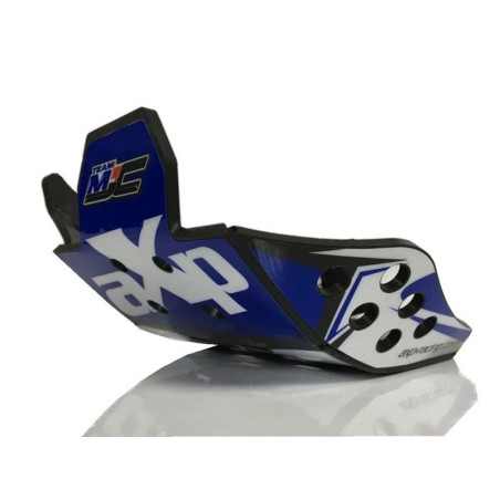 Left side of the black HDPE plastic skid plate for Yamaha YZ125