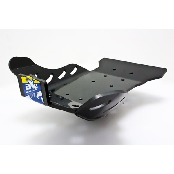 Left side of the black HDPE plastic skid plate for Husqvarna TE250 - TE300