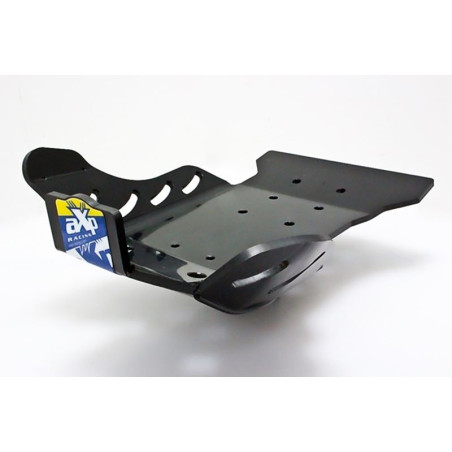 Left side of the black HDPE plastic skid plate for Husqvarna TE250 - TE300