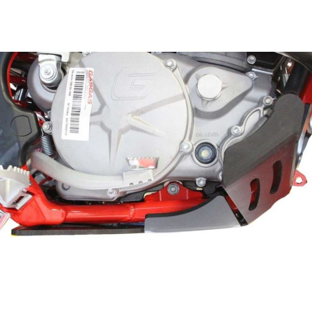 Right side of the black HDPE plastic skid plate for GasGas EC250 - 300 Ranger