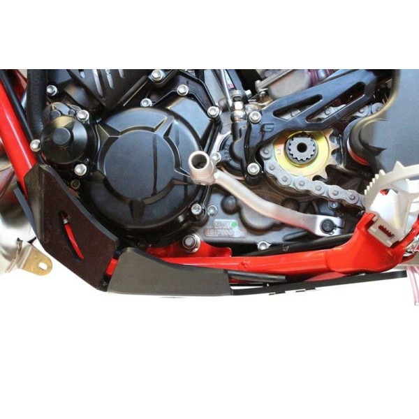 Left side of the black HDPE plastic skid plate for GasGas EC250 - 300 Ranger