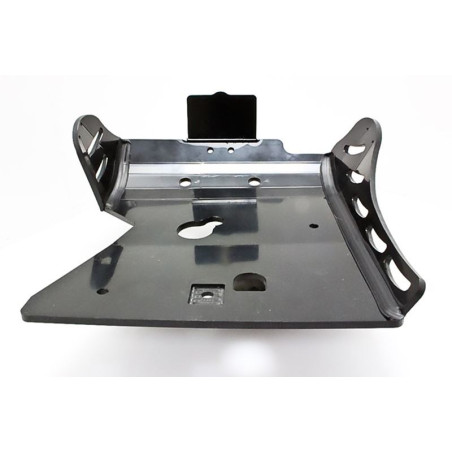 Rear view of the black 6mm HDPE plastic skid plate for GasGas EC250 - 300
