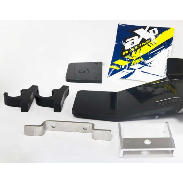 Fixations du sabot noir en plastique PEHD avec protection de biellette pour KTM - Husqvarna 250 / 350 4T