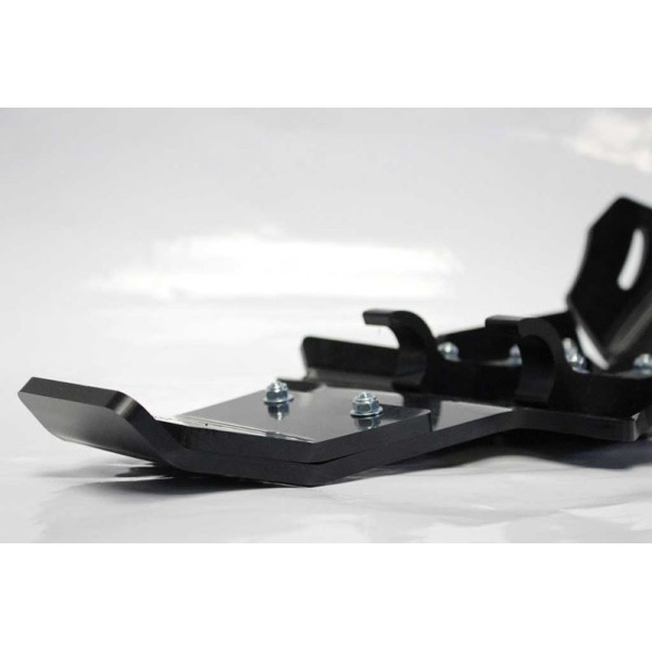 Black HDPE plastic skid plate with linkage guard for Husqvarna 250 - 300 2T