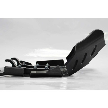 Côté droit du sabot noir en plastique PEHD avec protection de biellette pour Husqvarna 250 - 300 2T
